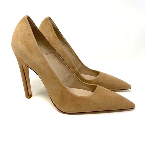 Good American Icon Pump Suede Nude Heels Size 6 NIB GA001S-E - Picture 1 of 8